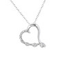 Hopeinen kaulakoru, High Quality Heart Necklace with CZ