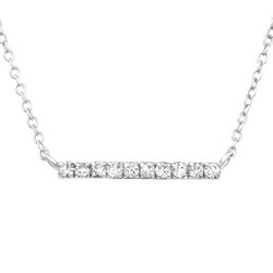 Hopeinen kaulakoru, Trendy Silver Necklace with CZ