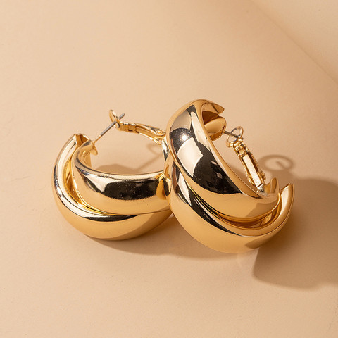 Korvakorut, FRENCH RIVIERA|Double Hoops in Gold -kullanväriset renkaat