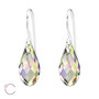 Hopeakorvakorut, LA CRYSTALE, Teardrop Earrings in AB Grey