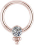Lävistysrengas, Titanium Cluster with Crystals in Rosegold