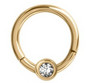 Lävistysrengas 1,2mm, Smiley Clicker Gold PVD