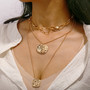 Kerroskaulakoru, FRENCH RIVIERA|Classic Three Layer Necklace in Gold