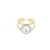 Sormus, BOHM PARIS|Bague Léa dorée avec clair crystal