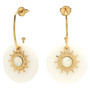 Korvakorut, BOHM PARIS|Boucles Anaelle avec pierre blanche agate
