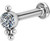 Rustokoru/traguskoru, Titanium Cluster Labret with CZ