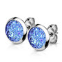 Kirurginteräsnapit, Small Druzy Stone in Multicolor Blue
