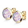 Kirurginteräsnapit, Small Gold Druzy Stone in Multicolor Pink