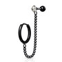 Rustokoru/korvakoru, Clicker Hoop Earring & Chain with Barbel in Black