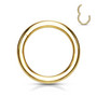 Lävistysrengas 1mm, Titanium Clicker in Gold