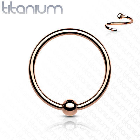 Lävistysrengas 0,8mm, Implant Grade Titanium Bendable Ring in Rosegold