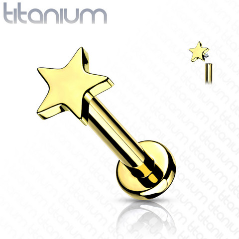 Rustokoru/traguskoru, Implant Grade Titanium Mini Gold Star