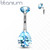Napakoru, Implant Grade Titanium Prong Set Teardrop CZ in Turqoise