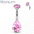 Napakoru, Implant Grade Titanium Prong Set Teardrop CZ in Pink