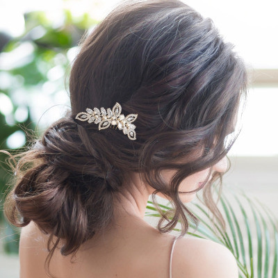 Hiuskoru, ATHENA BRIDAL JEWELLERY|Pearl Shimmer Hair Comb in Rosegold