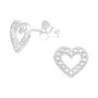 Hopeiset korvanapit, Beautiful Heart Earstuds with CZ