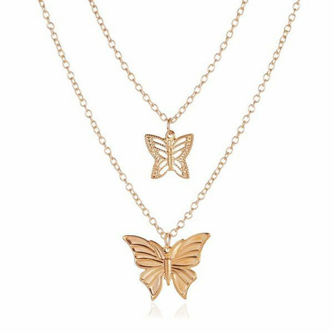 Kerroskaulakoru, FRENCH RIVIERA|Holiday Butterfly Necklace in Gold