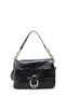 Laukku, BESTINI Paris|Large Handbag in Black with Gold Buckle