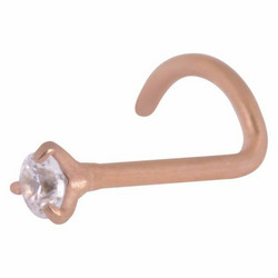 Nenäkoru, nenänappi Steel Roseline® Jewelled Nose Stud (0,8mm/2mm)