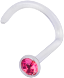 Nenäkoru, nenänappi Bioplast® Nosestud with Pink Crystal