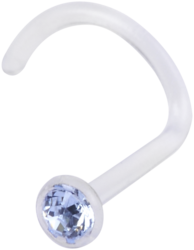 Nenäkoru, nenänappi Bioplast® Nosestud with Light Blue Crystal