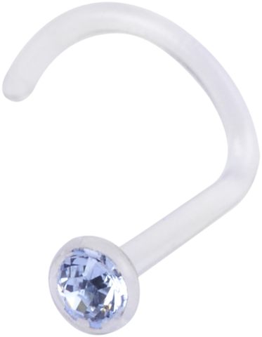 Nenäkoru, nenänappi Bioplast® Nosestud with Light Blue Crystal