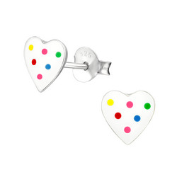 Hopeiset korvanapit, Rainbow dots -sydänkorvakorut