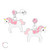 Lasten hopeakorvakorut, LA CRYSTALE|Pink Unicorn -yksisarviskorvakorut
