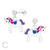 Lasten hopeakorvakorut, LA CRYSTALE|Purple Unicorn -yksisarviset