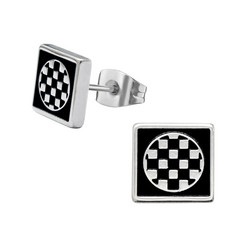Kirurginteräsnapit, Square Checker Earstuds