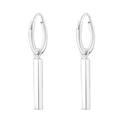 Hopeiset korvarenkaat, Small Huggie Hoops with Bars