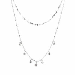 Kerroskaulakoru, FRENCH RIVIERA|Delicate Silver Necklace with Stones