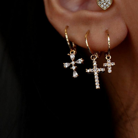 Korvakorut, PAPARAZZI|Set of Trendy Cross Earrings 
