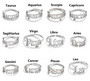 Kirurginterässormus, Horoscope -tekstikoru horoskooppimerkeille