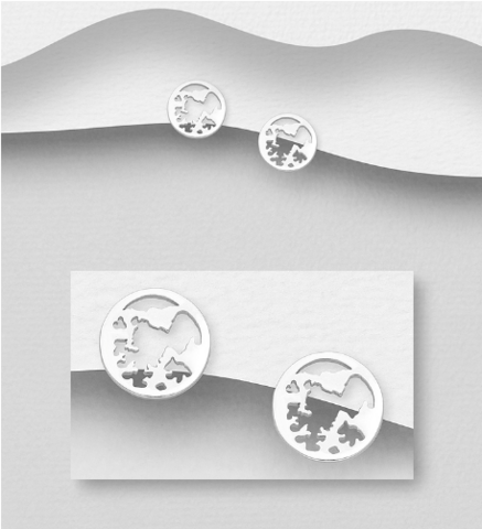 Hopeiset korvanapit, World's Map -maailmankarttakorvakorut