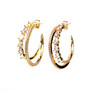 Korvarenkaat, FRENCH RIVIERA|Two Layer Gold Hoops with Cubic Zirconia