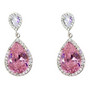 Juhlakorvakorut, ROMANCE|Classic Teardrop Earrings with Pink CZ