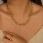 Kirurginteräsketju, FRENCH RIVIERA|Decorated Oval Chain in Gold
