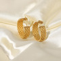 Kirurginteräsrenkaat, FRENCH RIVIERA|Wide Twine Gold Steel Hoops