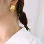 Kirurginteräsrenkaat, FRENCH RIVIERA|Large Matte Gold Steel Hoops