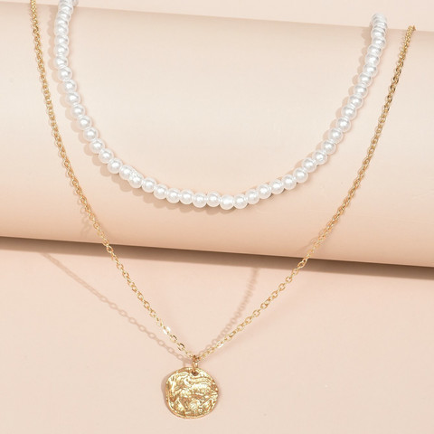 Kerroskaulakoru, FRENCH RIVIERA|Delicate Pearl Layer Necklace in Gold