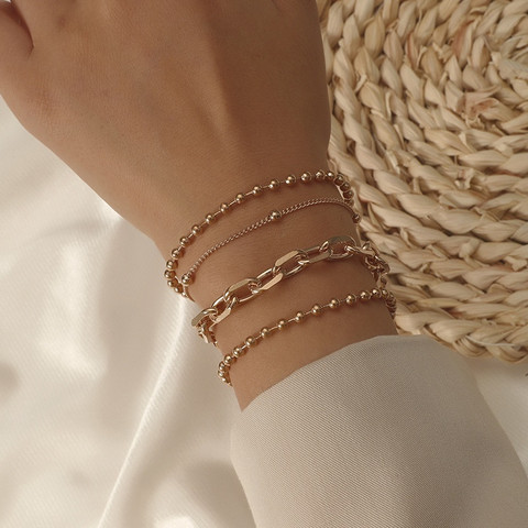 Rannekorusetti, FRENCH RIVIERA|Stylish Gold Bracelet Set