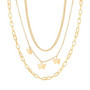 Kerroskaulakoru, FRENCH RIVIERA|Three Layer Butterfly Necklace in Gold