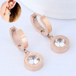 Kirurginteräsrenkaat, FRENCH RIVIERA|Chic Rosegold Steel Hoops with CZ