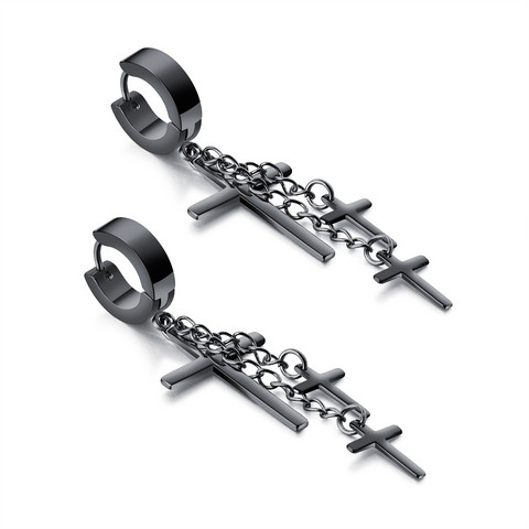 Kirurginteräsrenkaat, Steel Hoops with Chains and Crosses in Black