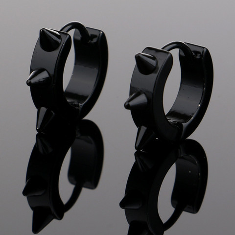 Kirurginteräsrengas, Steel Hoop with Spikes in Black