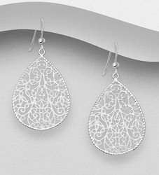 Hopeakorvakorut, PREMIUM COLLECTION|Filigree Teardrop Earrings
