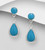 Hopeakorvakorut, PREMIUM COLLECTION|Teardrop Push Earrings in Sky Blue
