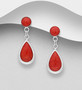 Hopeakorvakorut, PREMIUM COLLECTION|Teardrop Push Earrings in Red