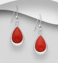 Hopeakorvakorut, PREMIUM COLLECTION|Teardrop Earrings in Red